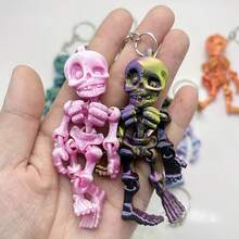 3D Printed Skeleton Action Figure With Movable Joints, Horror Style Desktop Ornament, Halloween Party Toy Gift - Multicolor - View 6