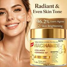 SEPK Latest Potent Niacinamide Face Cream - Powerful Moisturizing & Instant Lifting Firming Day & Night Care, Smooths Rough Texture, Contains VC, Glycerin, Retinol And Collagen. Suitable For All Skin Types. Visibly Reduces Wrinkles And Fine Lines. Can Be Used Previously - Collagen - View 7