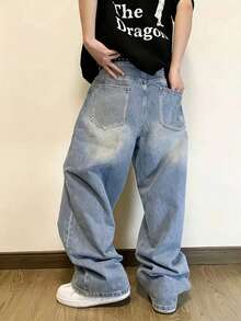 Teen Boy Casual Versatile Daily Wear Denim Jeans With Pockets - Light Wash - View 4