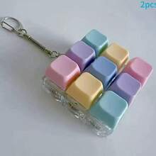 Juguete Fidget Teclado Tapa de Tecla Llavero, Juguete Fidget de Botón, Regalo Anti-Estrés para Pasar el Tiempo para Adultos, Color de Tapa de Tecla Aleatorio - Multicolor - Ver 15