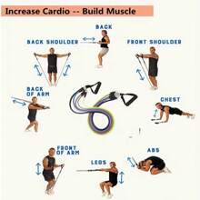 11pcs/Set Resistance Bands, Portable Fitness Equipment, Ankle Straps, Chest Expander, Elastic Exercise Bands - Multicolor - View 6