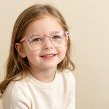 [1pc]Children's Non-Prescription Decorative Glasses For Kids 2-6 Years Old, Windproof Eye Protection Dust-Proof Simple Transparent Frame Fashion Outfit Accessory Personalized Eyeglass Frame - Oval, Ages 2-6 - View 10