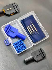 Watch Band Tool, Watch Band Chain Pin Removal Tool, Watch Band Repair Tool, Blue Yellow Black, Medium Size - Plastic End Cap Version and Set - View 6