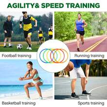 Colorful Agility Jump Rings For Speed And Coordination Training, Soccer Agility Ladder Alternative, Outdoor Indoor Sports Fitness Equipment, Random Color - Multicolor - View 6