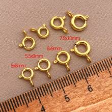 5/15/30pcs 18K Gold Plated Spring Clasp Brass Round Open Ring Jewelry Connector Clasp Suitable For Bracelet Necklace Jewelry DIY - Multicolor - View 9