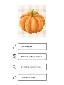 1pc Frameless Cozy Rustic Autumn Pumpkin Halloween Wall Art Dorm Gift - Multi-color - View 7