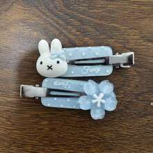 1 Set/2 Pcs 2026 New Cute Miffy Doll Hair Clips, Miffy Doll Fun Cute Pink & Blue Flower Hair Clips, Highly Attractive Cute, Suitable For Birthday, Party, Holiday, Fan And Gift, Surprise Doll, Gift For Friends And Family (Random Style) - Multicolor - View 11