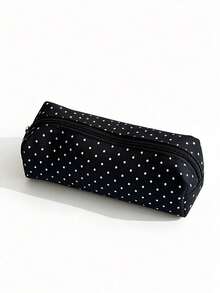 Black Polka Dot Storage Bag, With A Multi-Functional And Large-Capacity Design. It Can Also Be Used As A Creative Multi-Functional Pencil Case Or A Portable Travel Makeup Bag. Suitable For Daily Use By Students And Adults. - Multicolor - View 6