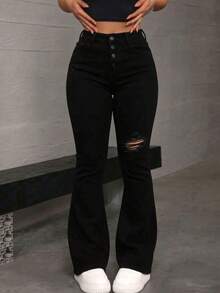 Women Jeans - Deep Black - View 2