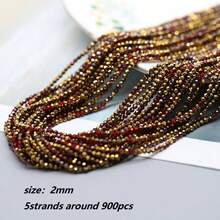 5 خيوط (حوالي 900 قطعة) خرز صغير 2 مم بألوان أخضر وأزرق AB لصنع المجوهرات DIY إكسسوارات يدوية الصنع للقلائد والأقراط - 2 مم - مشاهدة 17