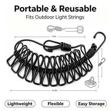 Outdoor String Light Clips, 1/10/20pcs Heavy Duty Windproof LED Fairy Light Clips, Reusable Garden Light Hooks, Suitable For Camping, Patio, Deck, Porch, Backyard Wedding Party Decoration - Multicolor - View 4