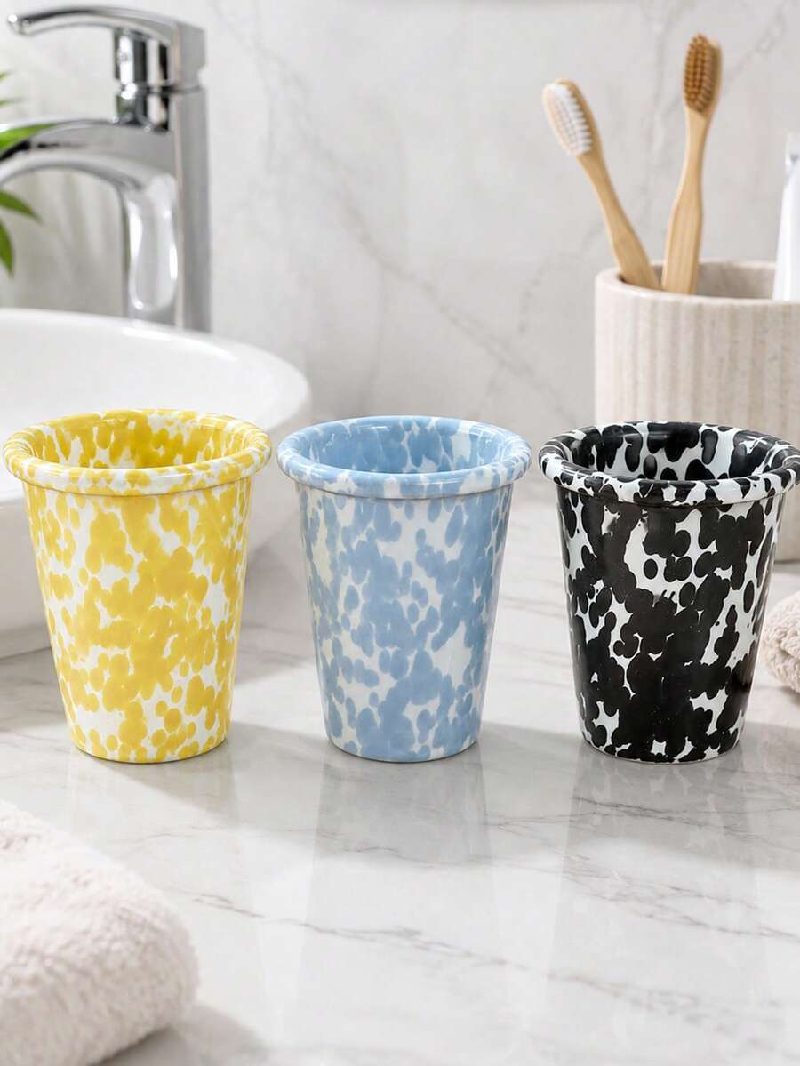 Splatter Dot Ceramic Cup, Multi-Functional Bathroom Mouthwash Cup, Ceramic Toothbrush Holder Cup, Suitable For Vanity, Home Decor Gift - Splatter Paint Cup - View 1