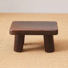 Taburete de madera para adultos y niños, taburete de pie, banco de madera pequeño para cocina, soporte para plantas de madera (14.2 x 10.2 x 10.6 pulgadas) - Marrón - Ver 8
