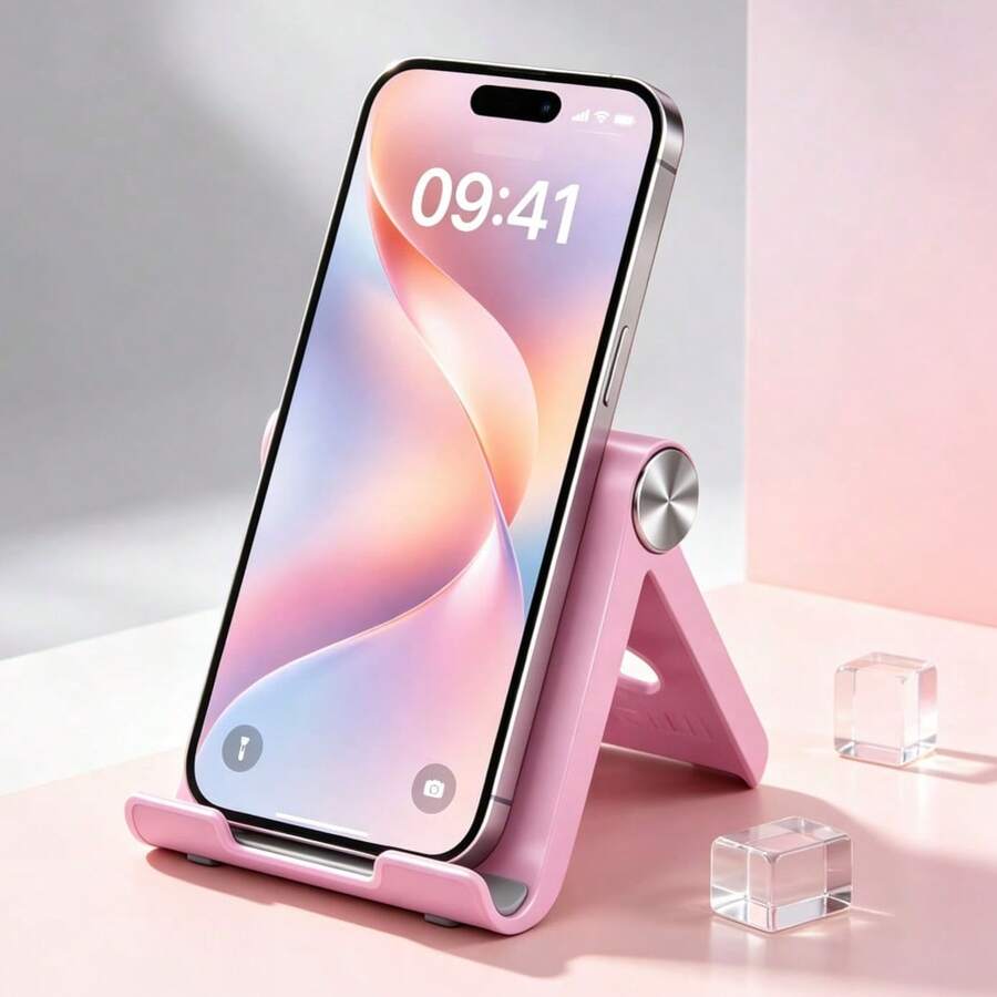 1/4 Foldable Phone Stand, Adjustable Angle Universal Desktop Holder, Stable Anti-Slip Lightweight Portable Storage Rack, Suitable For All Phones And Tablets, Home Office And Travel Essential