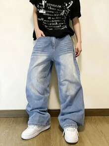 Teen Boy Casual Versatile Daily Wear Denim Jeans With Pockets - Light Wash - View 1
