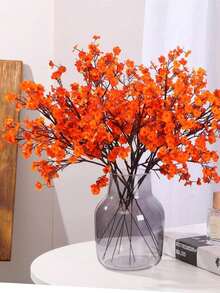 1/3/6 Pcs Artificial Flowers, Gypsophila Bouquet, Suitable For Wedding, Home Decor, Restaurant, Bedroom, Vase, Ornaments, Outdoor Garden, Flower Basket, Valentine's Day Gift Decoration, Party And Gathering, DIY Wreath, Handmade Materials - Burnt Orange - View 5
