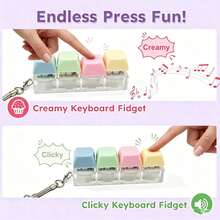 1pc Stress Relief Keyboard Keychain - A Colorful Fingertip Toy That Effectively Relieves Stress, Featuring Bright Macaron Colors. The Appearance, Color, And Design Are Very Attractive, Making It A Perfect Choice For Party Gifts And Gifts For Friends And Family, Especially Suitable For Teenagers. - Multicolor - View 5
