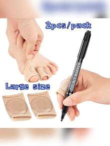 2pcs Double Elastic Fiber Gel Toe Protector, 3 Sizes Available, Anti Friction Buffer Sheath, Suitable For Foot Care, Daily Use And Activities - Multicolor - View 5