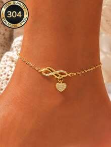 1pc 18k Gold Plated 2026 New Style Women's Minimalist Elegant Versatile Flower Anklet, Stainless Steel Waterproof Durable, Suitable For Girlfriend, Mother, Daily Wear/Summer Beach Party/Vacation/Mother's Day/Valentine's Day Gift - Anklet 4 - View 5