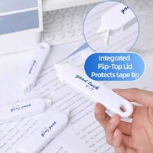 5pcs/Set INS Style Minimalist Transparent Correction Tape, White And Transparent Options, Long Strip Shape, Easier To Grip, Compact And Exquisite, Smooth And Easy To Use, Strong Coverage, PET Transparent Film Tape, Durable And Not Easily Broken, Recommended For Back To School Season, Suitable For Study And Office, Includes Flip Cover Protection, Smooth Operation Without Jamming - A27 Correction Tapes - View 5