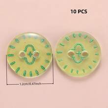 10/20/30/45/60 PCS 1.2cm Creative Cartoon Colorful Transparent Round Two-Hole All-Season Buttons, Suitable For Clothing Accessories, Dresses, Jackets, Shirts, Sweaters DIY Accessories, Dolls, Phone Case Decorations - Colorful Round - View 14