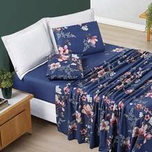 LENCOL CASAL  AVULSO PARA COBRIR CAMA DANDO TODO UM CHARME BAINHA ESTAMPAS SORTIDAS - Multicolorido - Visão 4