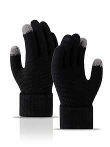 1pair Touch Screen Black Gloves - Multicolor - View 3
