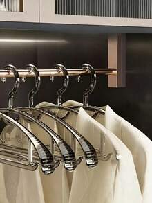 5pcs/10pcs Extra Wide Shoulder Non-Slip PET Transparent Clothes Hangers, Thickened Home Laundry Hangers, Dry And Wet Dual-Use Home Clothes Drying Racks, Wardrobe Storage Hanging Racks, Suitable For Shirts, Pants, Coats And Suits Hangers - View 2