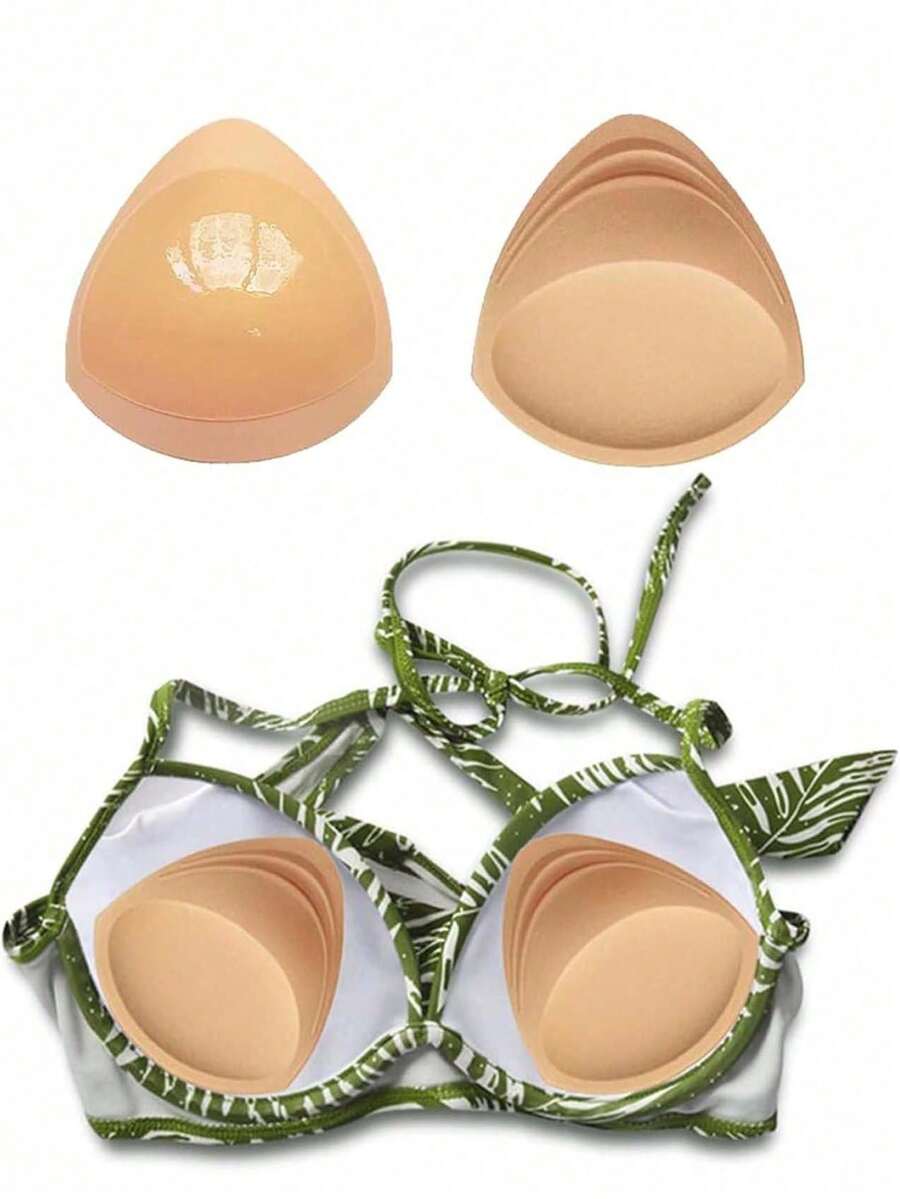 10pcs/2pcs Bra Pads, Swimsuit Inserts, Adhesive, Skin-Friendly, Comfortable, Easy To Use, Washable, Detachable And Reusable, Suitable For Backless, Low-Waist Dresses, Swimwear And Other Outfits, Beautifully Shape The Bust Line. Can Be Adjusted In Size With Scissors, Suitable For Any Clothing - Multicolor - View 1