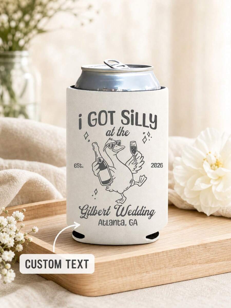Personalized Funny Goose Wedding Drink Sleeve, Customized Beverage Cooler Sleeve, Suitable For Reception, Fun Groom & Bride Party Favors And Guest Souvenirs - Multicolor - View 1