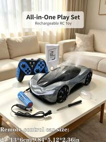 2.4GHz Remote Control Drift Stunt Car, Simulated Matte Electroplated RC Toy Car With Spray, LED Lights And Music, 360° Rotating Stunt Wheels, Charging Base, Long-Lasting Rechargeable Battery, Suitable For Boys And Girls Aged 8 And Above Electric Remote Control Car Toy - Multicolor - View 13