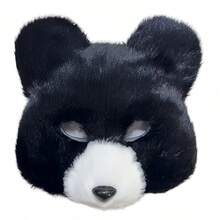 1pc Animal Bear Mask, Plush Realistic Bear Mask, Polyester Fiber, Animal Costume Party Mask, Party, Halloween - Multicolor - View 11
