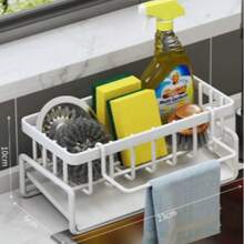 A Versatile Plastic Storage Rack For Kitchen And Bathroom Sinks - Faucet-Mounted Storage Rack, Suitable For Rags, Sponges, Brushes, Dish Soap, Steel Wool, And Other Items - Durable, Easy To Clean,Kitchen Accessories, Kitchen Storage - Multicolor - View 10