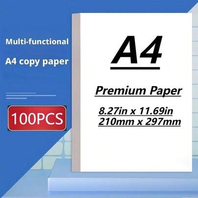 100 Sheets A4 White Printing And Copying Paper, Office, Study, Drawing, DIY, Craft, General Writing Paper
