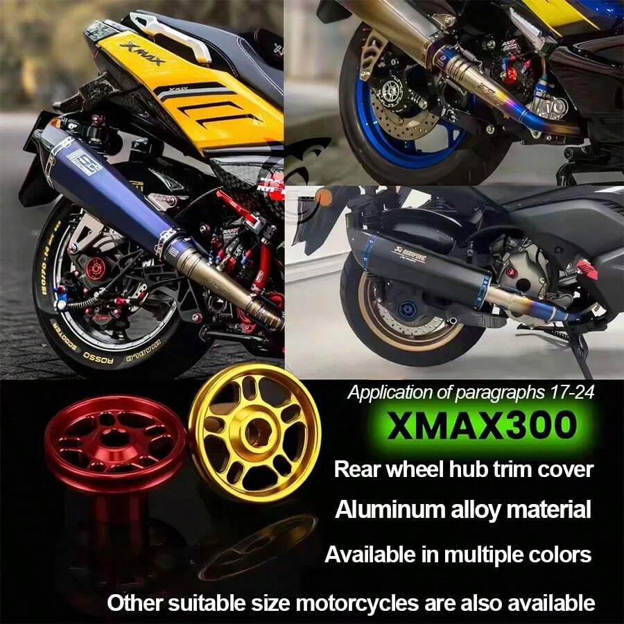 Motorcycle Rear Wheel Axle Decorative Cover, Motorcycle Modification Parts, CNC Process Motorcycle Decorative Accessories, Aluminum Alloy Rear Swingarm Hollow Cover, Suitable For Universal Sizes, Applicable To 17-25, XMAX300 - A - View 1
