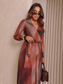 Long-Sleeve Micro Tulle Jumpsuit - Marrón Mocha - Ver 5