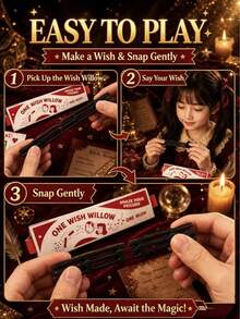 2pcs One Wish Willow Wish Wand Decor, Vintage Creative Magic Prank Prop, Kraft Paper Packaging Wish Wand, Suitable For Party Decoration, Holiday Gift, Themed Photography - A - View 4