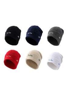 1pc Women's Autumn/Winter Warm Knit Beanie Hat, Fashion Versatile Face-Slimming Ear-Covering Cold-Weather Outdoor Cap - Multicolor - View 2