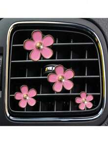 4pcs Car Air Vent Fragrance Clip, Floral Scented Decor Clip For Car Interior - A - View 2