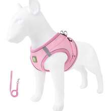 High Visibility Reflective Dog Harness, Breathable Mesh Pet Vest Harness, Adjustable Chest Strap For Small And Medium Dogs, Comes With Matching Dog Leash, Suitable For Night Walks - Multicolor - View 74