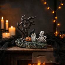 1pc Halloween Dead Tree Resin Figurine, Dark Gothic Style Halloween Scene Decor, Recreating Mysterious Quiet Desolate Cemetery Landscape, Designed For Men, Women And Teenagers Seeking Unique Atmosphere, Perfect For Home Decor, Collection And Holiday Display, Long-Lasting Fine Texture - Multicolor - View 3