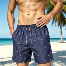 Plus Size Men's Casual Beach Shorts - Multicolor - View 4
