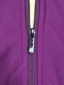 Women's Winter Fleece Lined Outdoor Casual Jacket, Multi-Functional Warm Coat, Suitable For Daily Wear, Home, Office, Shopping, Gatherings - Purple - View 8