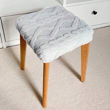 Soft Cotton Velvet Square Stool Cover, Elastic Dust-Proof Vanity Stool Cover - Multicolor - View 15