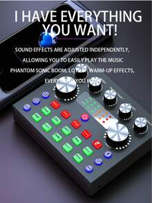 YAIUZGOO Live Streaming Sound Card Audio Mixer With Voice Changer And Sound Effects, Noise-Canceling Microphone Controller, Bass And Treble Adjustment, Suitable For Gaming, Live Streaming, Singing, Podcast And Karaoke Recording Equipment - View 5