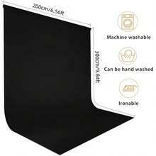 VOJCBKRE Black Backdrop, Polyester Photography Background Cloth, Double-Sided Design, High Density, Foldable Seamless Background Screen, Suitable For Video And Photography Studio, Large Party Backdrop Curtain (Stand And Clips Not Included) - View 9