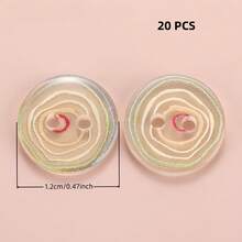 10/20/30/45/60 PCS 1.2cm Creative Cartoon Colorful Transparent Round Two-Hole All-Season Buttons, Suitable For Clothing Accessories, Dresses, Jackets, Shirts, Sweaters DIY Accessories, Dolls, Phone Case Decorations - Colorful Round - View 15