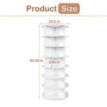 Rotating Shoe Rack Tower, Spinning Storage Rack, Standing 360° Revolving Shoe Organizer - 7 Floors, Circular Shape - View 3