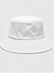 Unisex Solid Color Bucket Hat With Adjustable Windproof Rope, Lightweight Fashion Sun Hat For Outdoor Travel, Hiking, Climbing, Casual, Sports, Suitable For All Ages, Summer Sun Protection - White - View 2