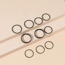 10 Simple And Personalized Thin Finger Ring Sets (The Styles In The Picture Are Shipped Randomly) - Silver - View 5